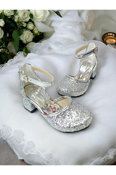 PATİK BEBE PANTOFI DE ROCHIE DE SEARĂ SILVER SIM SHINY FETE