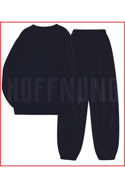 HOFFNUNG Full Sweatshirt Arabisc Black White Printed Tracksuit Set