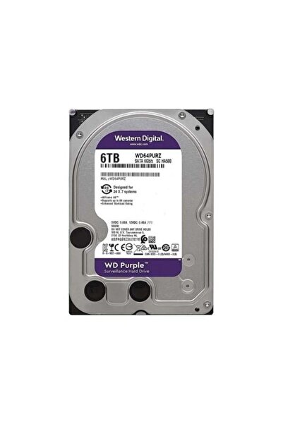 WD WD 6TB PURPLE WD64PURZ 256MB 5700RPM SATA-3 GÜVENLİK DİSKİ