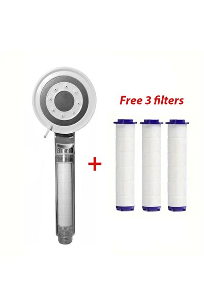 NOY FİLTRELİ FONKSİYONLU DUŞ BAŞLIĞI + 3 ADET YEDEK DUŞ BAŞLIĞI FİLTRESİ