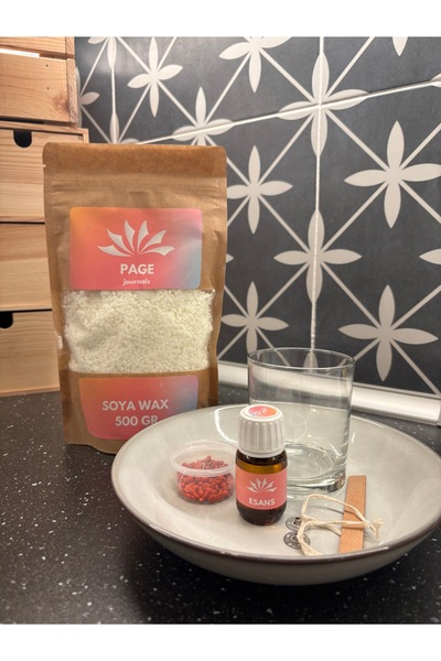 page journals Doğal Mum Yapım Seti (başlangıç) 500 gr Soya Wax