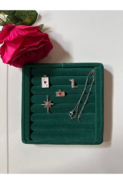 MİOSA Rodyum Kaplama 4'lü Kolye Ucu Seti ( Zincir )