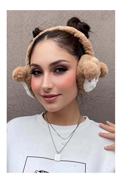 pasajdanal Căști de pluș cu figurină de ursuleț maro