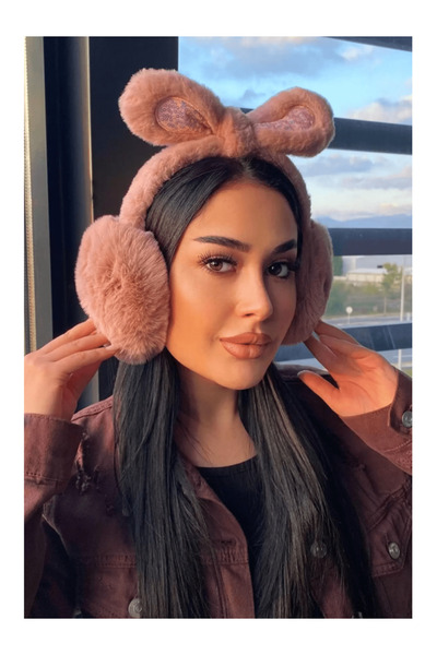 pasajdanal Căști de pluș de culoare roz închis cu urechi