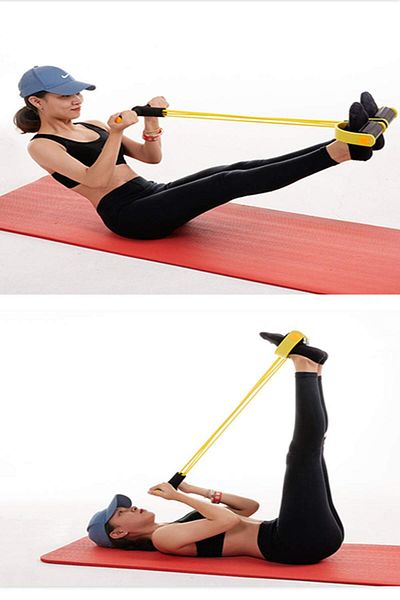 Fitness Max دواسة مع حلقة وأشرطة مقاومة لبناء عضلات الذراع والساق والظهر