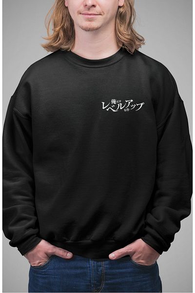 Fuddy Moda Sung Jin-Woo Unisex Oversize Hoodless Sweatshirt - Back Printed, Solo Leveling Anime Design