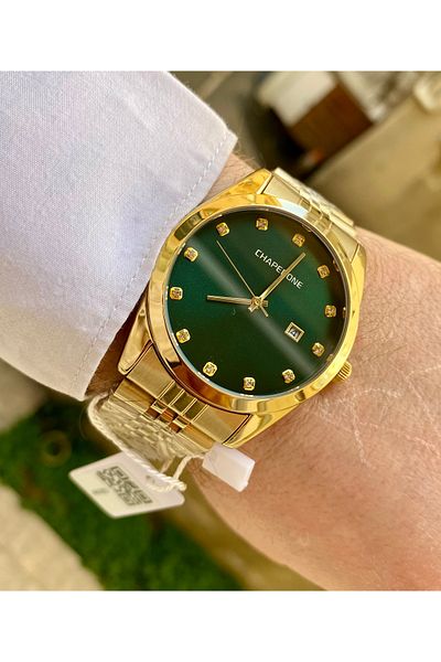 Reward Chaperone Brand Gold Color Calendar Waterproof Men's Wrist Watch
