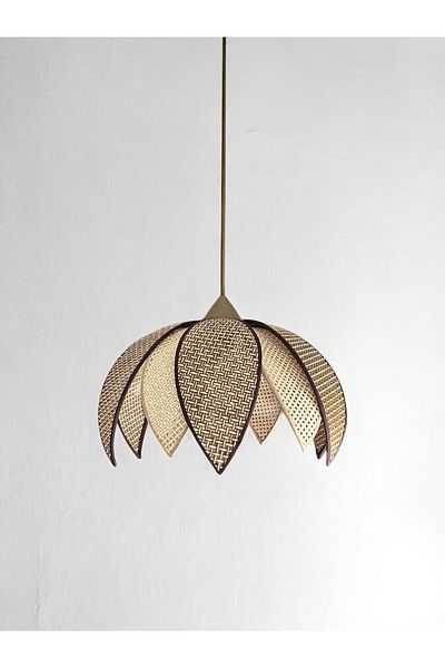 KorFam Modern Hazeran Look Double-Leaf Flower-Shaped Bohemian Rustic Chandelier