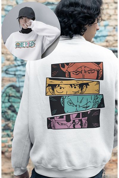 Fuddy Moda Φούτερ με στάμπα με στάμπα One Piece Unisex Anime