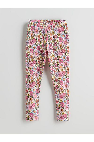 LC Waikiki New Season Elastic Waist Floral Κοριτσίστικο κολάν - S5KI80Z1