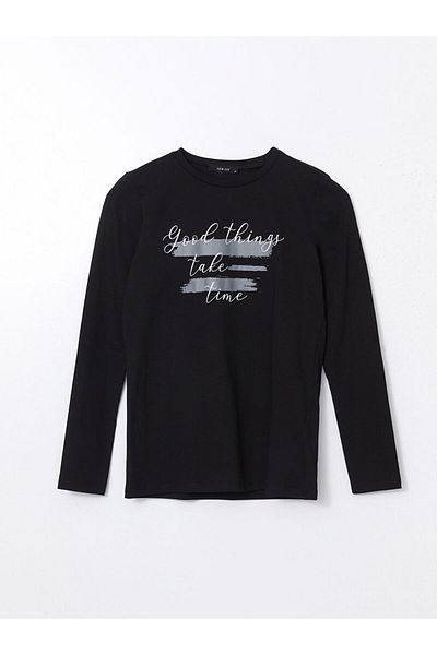 LC Waikiki Γυναικείο μπλουζάκι LCW ECO Crew Neck με στάμπα