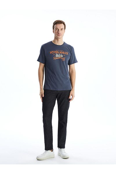 LC Waikiki New Season Crew Neck Short Sleeve Printed Combed Cotton Men's T-Shirt - S5Hp55Z8