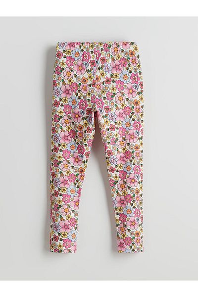 LC Waikiki New Season Elastic Waist Floral Κοριτσίστικο κολάν - S5KI80Z1