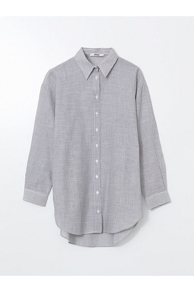 LC Waikiki Lcw Eco Blue Striped Women's Shirt Tunic
