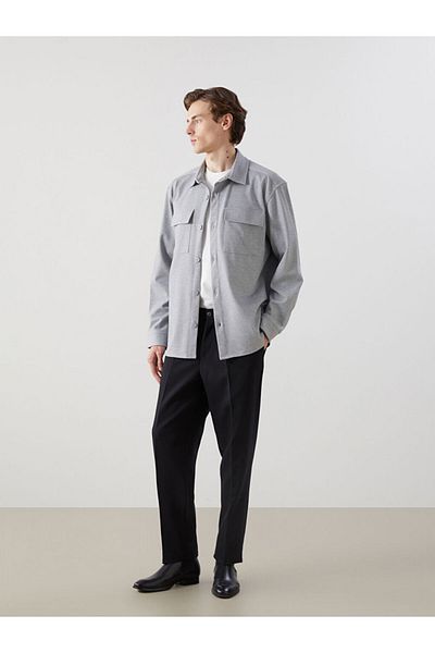 LC Waikiki Ανδρικό μακρυμάνικο πουκάμισο LCW Vision Grey Regular Fit