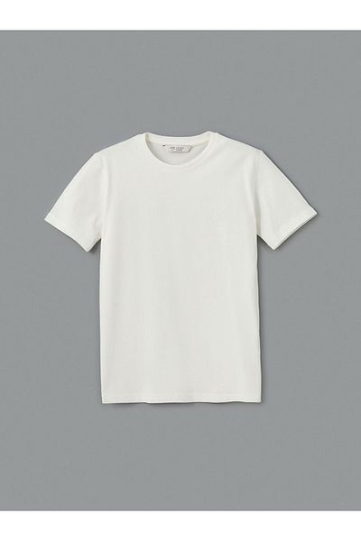 LC Waikiki Lcw Vision Ecru Crew Neck Boys T-Shirt