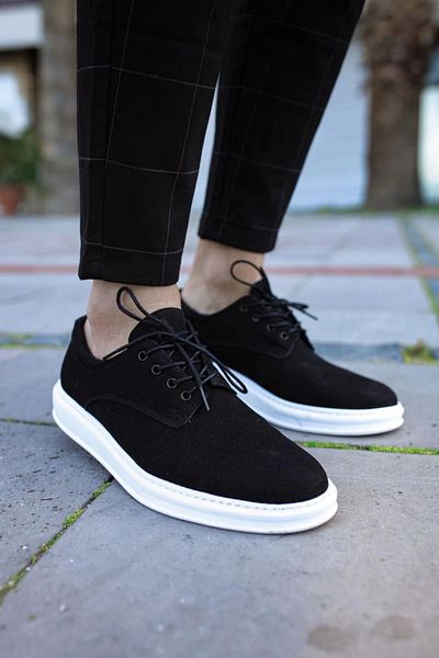 TB Terzi Bey Terzi Bey Classic Men's Shoes 001 Black Suede (White Sole)