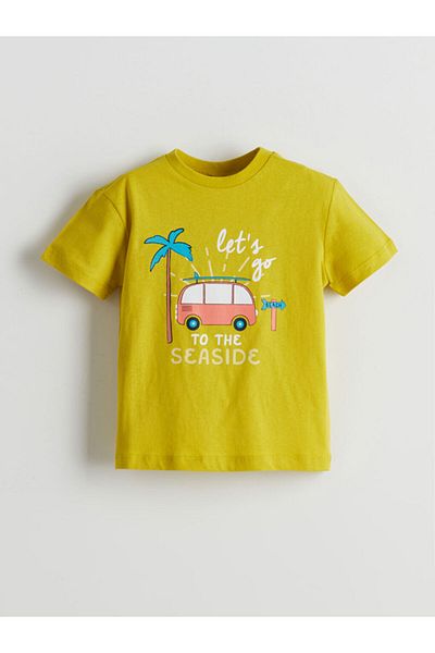 LC Waikiki Νέα σεζόν Crew Neck Printed Boy's Tisort - S5EU55Z1