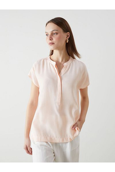 LC Waikiki Γυναικεία μπλούζα LCW ECO Pink Escaped Collar
