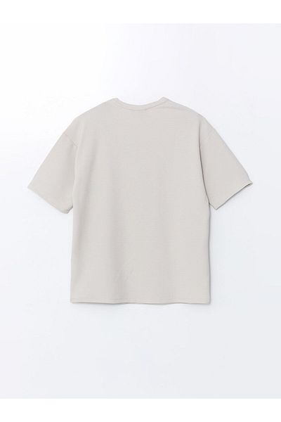 LC Waikiki Tricou cu mânecă scurtă pentru bărbați LCW Vision Beige Crew Deck
