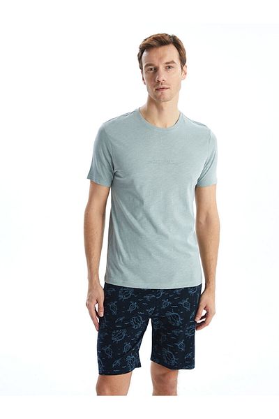 LC Waikiki Ανδρικές πιτζάμες με στάμπα με λαιμόκοψη New Season - S50463Z8