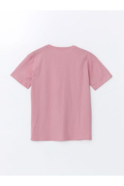 LC Waikiki Tricou de damă cu imprimeu XSIDE roz cu decolteu
