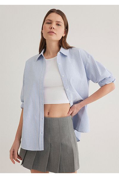 Mavi Ecru Striped Shirt - Standard Fit 1211066 -89326