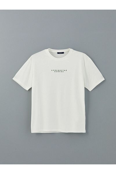 LC Waikiki LCW ECO Rundhalsausschnitt Kurzarm bedrucktes gekämmtes Herren-T-Shirt