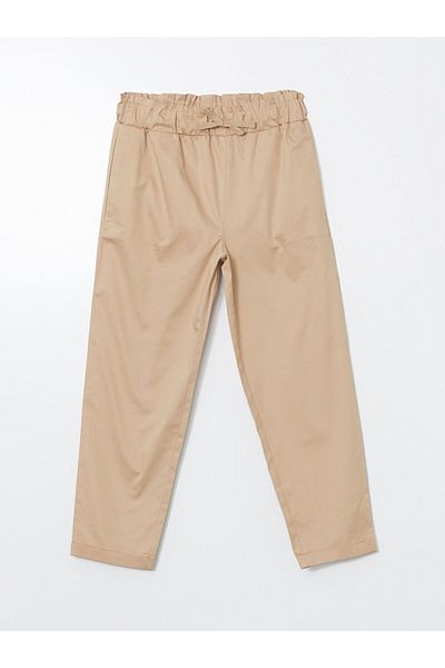 LC Waikiki Pantaloni de damă LCW Vision bej cu talie elastică
