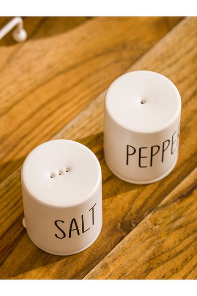 LC Waikiki Black Printed Ceramic Salt and Pepper Shakers