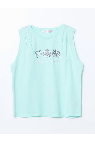 LC Waikiki Set pijama capri pentru femei LCW DREAM cu decolteu rotund