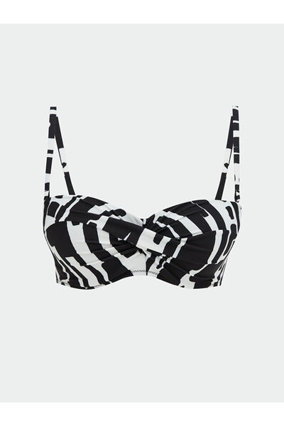 LC Waikiki Black Patterned Strappy Women's Bikini Top