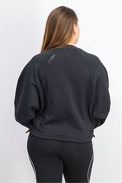 adidas سويت شيرت رياضي نسائي بأكمام طويلة للتدريب، أسود