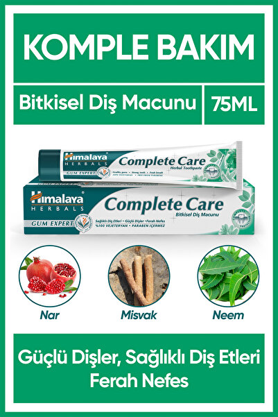 Himalaya Since 1930 Komple Bakım Bitkisel Diş Macunu, Florürlü, Parabensiz, Vejeteryan, Güçlü Dişler, 75 ml