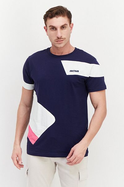 Asics Men Sportswear Fit Short Sleeve Running T-shirts, Navy Combo