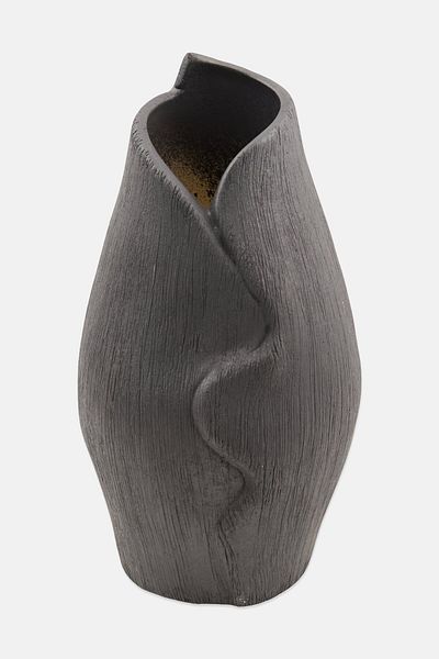 Muy Mucho Ceramic Decorative Vase, Charcoal