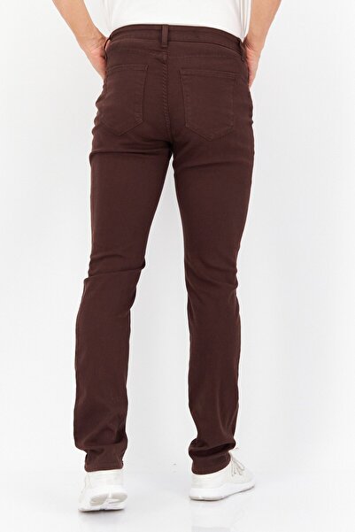 Monfrere Men Skinny Fit Plain Non Stretchable Jeans, Brown