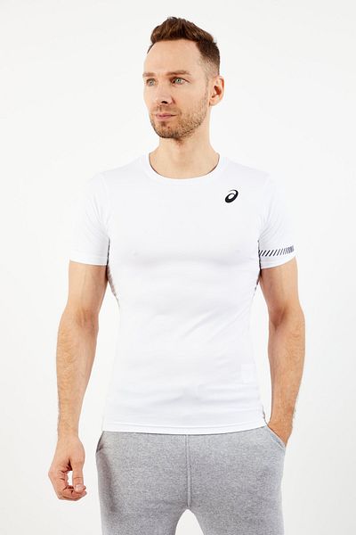 Asics Men Sportswear Fit Short Sleeve Outdoor T-shirts, White