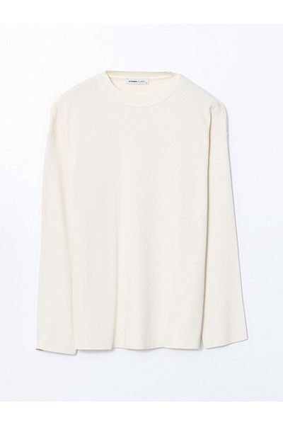 LC Waikiki Lcwaikiki Classic Ecru Crew Neck Women's Knitwear Sweater