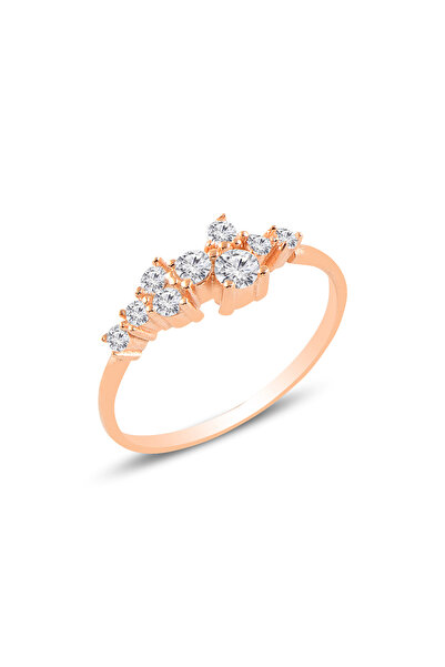 Söğütlü Silver Gümüş Rose Zirkon Taşlı Lady Gümüş Yüzük Sgtl10616