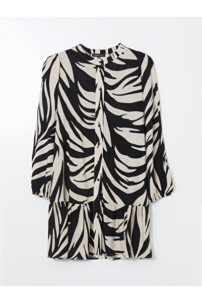 LC Waikiki Lcwaikiki Classic White Prevailing Collar Print Women's Shirt Tunic
