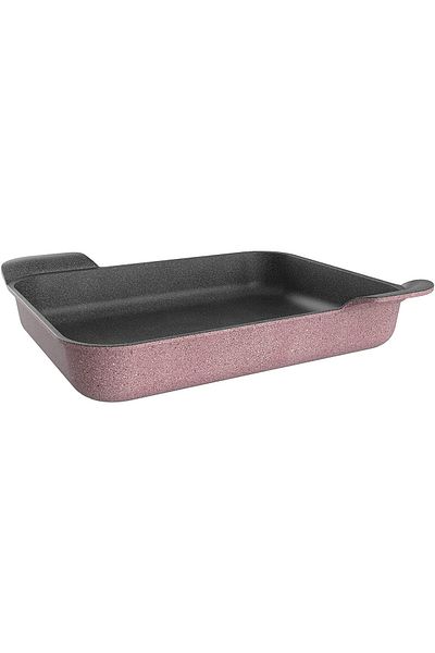 NEOFLAM ,Rectangular Ovenware,Large,32*40cm,double integrated handle,Pink Marble Color