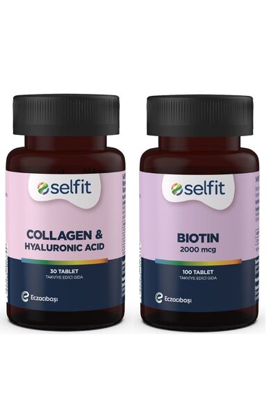 Selfit Kolajen & Hyaluronik Asit 30 Tablet + Biotin 2000 mcg 100 Tablet
