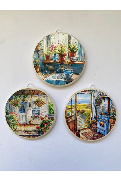 ZeyMin Art Mutfak Temalı 3lü Duvar Süsü