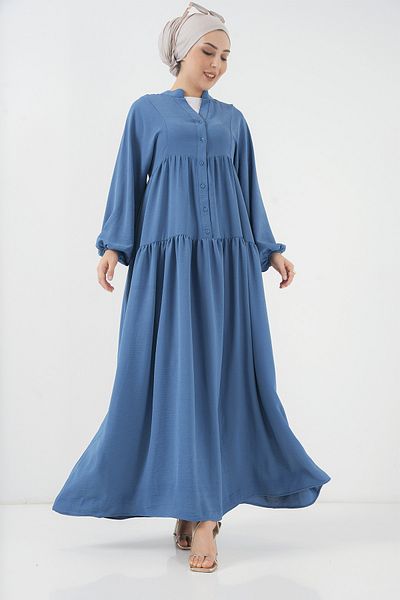 Bigdart 2527 Women's Long Hijab Dress - Indigo