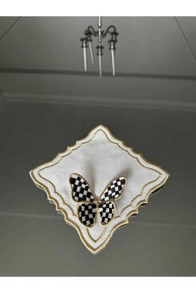LİNDA MİA Fluttering Butterfly Embossed Cocktail Napket Single Piece