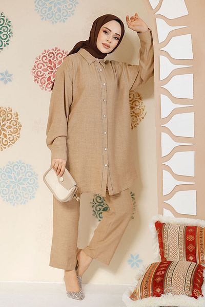 Neva Style طقم بسكويت حجاب مع أزرار - 28141BS