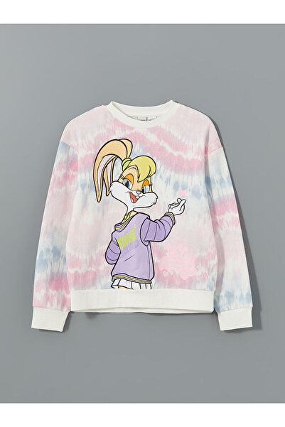 LC Waikiki Nevavm Oval Collar Lola Bunny Printed Girls' Sweatshirt with a Dif...