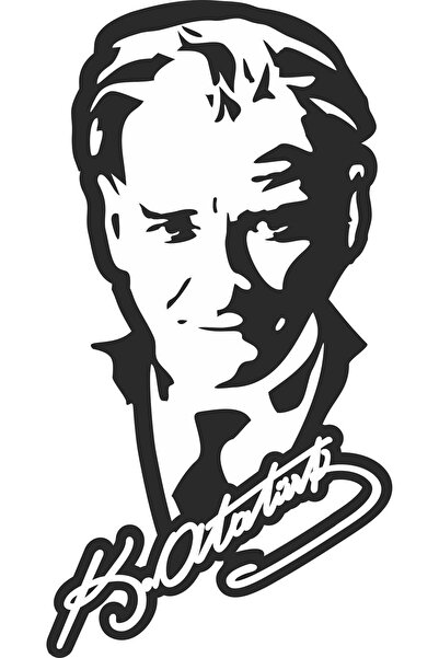 Tasarım 18x9,5 cm Mustafa Kemal Atatürk Sticker Araba Motor Kask Laptop Defte...