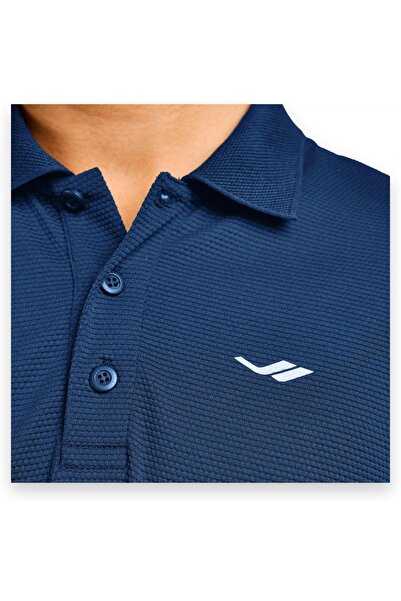 Lescon Ανδρικό μπλουζάκι 25s1275 με κοντό μανίκι Polo Neck T Navy Blue